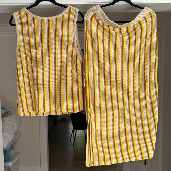 JOE FRESH Multicolour Striped Knit Tank & Midi Skirt Set - Size XL - Picture 13 of 14